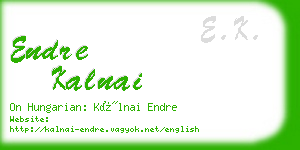 endre kalnai business card